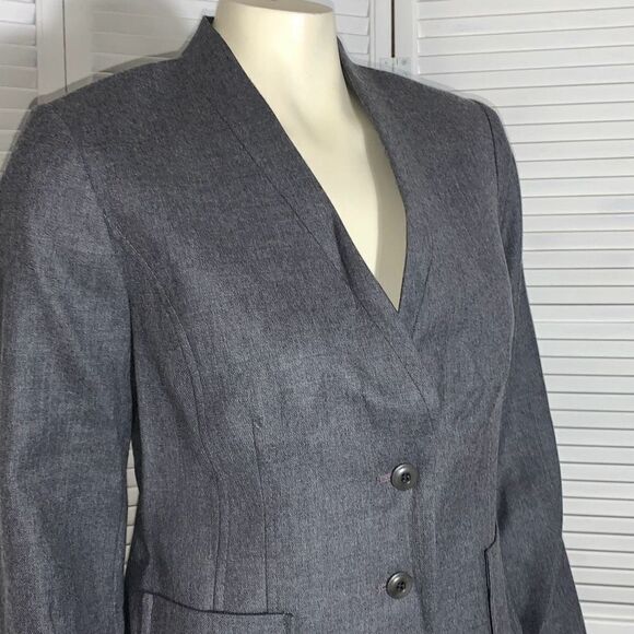 NWT Pendleton Gray Virgin Wool Button Down Blazer Women’s Size 10 - Picture 2 of 14